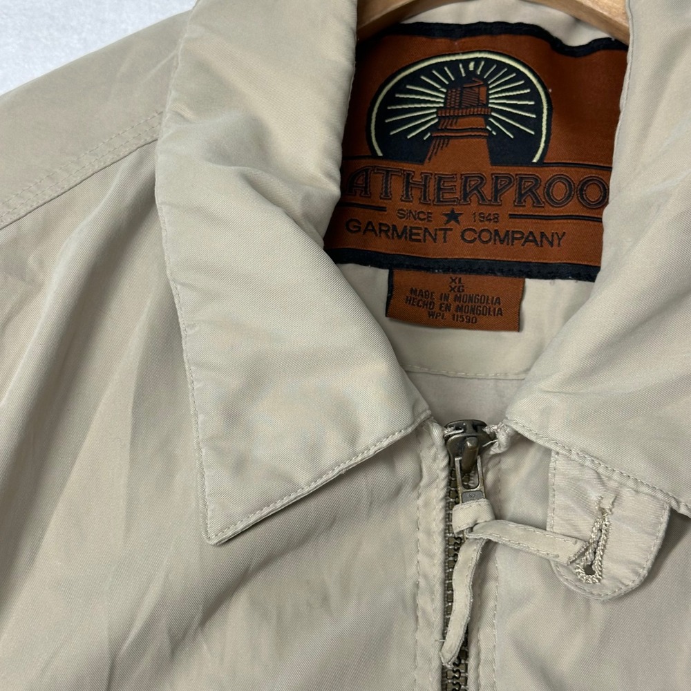 Mens Weatherproof Garment Tan XL Bomber Jacket‎ Zip Up Collared Casual Outerwear
